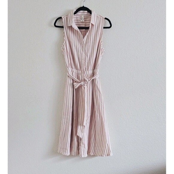 Pact Pink Striped Midi Dress - Picture 2 of 9